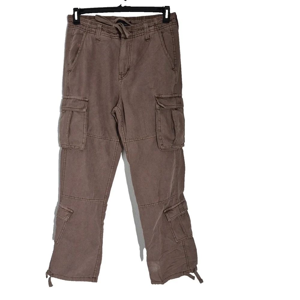 Aeropostale Pants Mens XS Brown Baggy Cargo drawstring‎ Outdoor Preppy